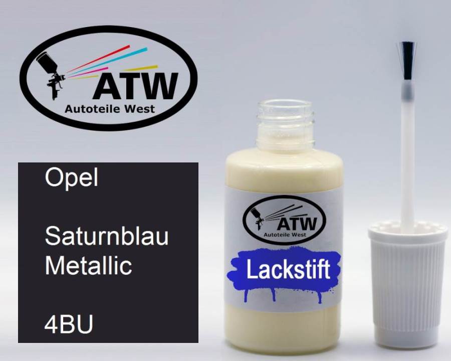 Opel, Saturnblau Metallic, 4BU: 20ml Lackstift, von ATW Autoteile West.